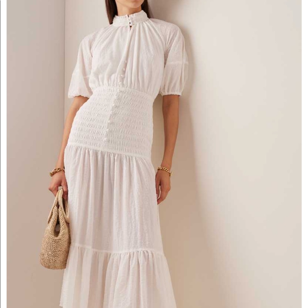 Significant Other
Freya Smocked Checkered Woven Midi Dress 6 NWT
